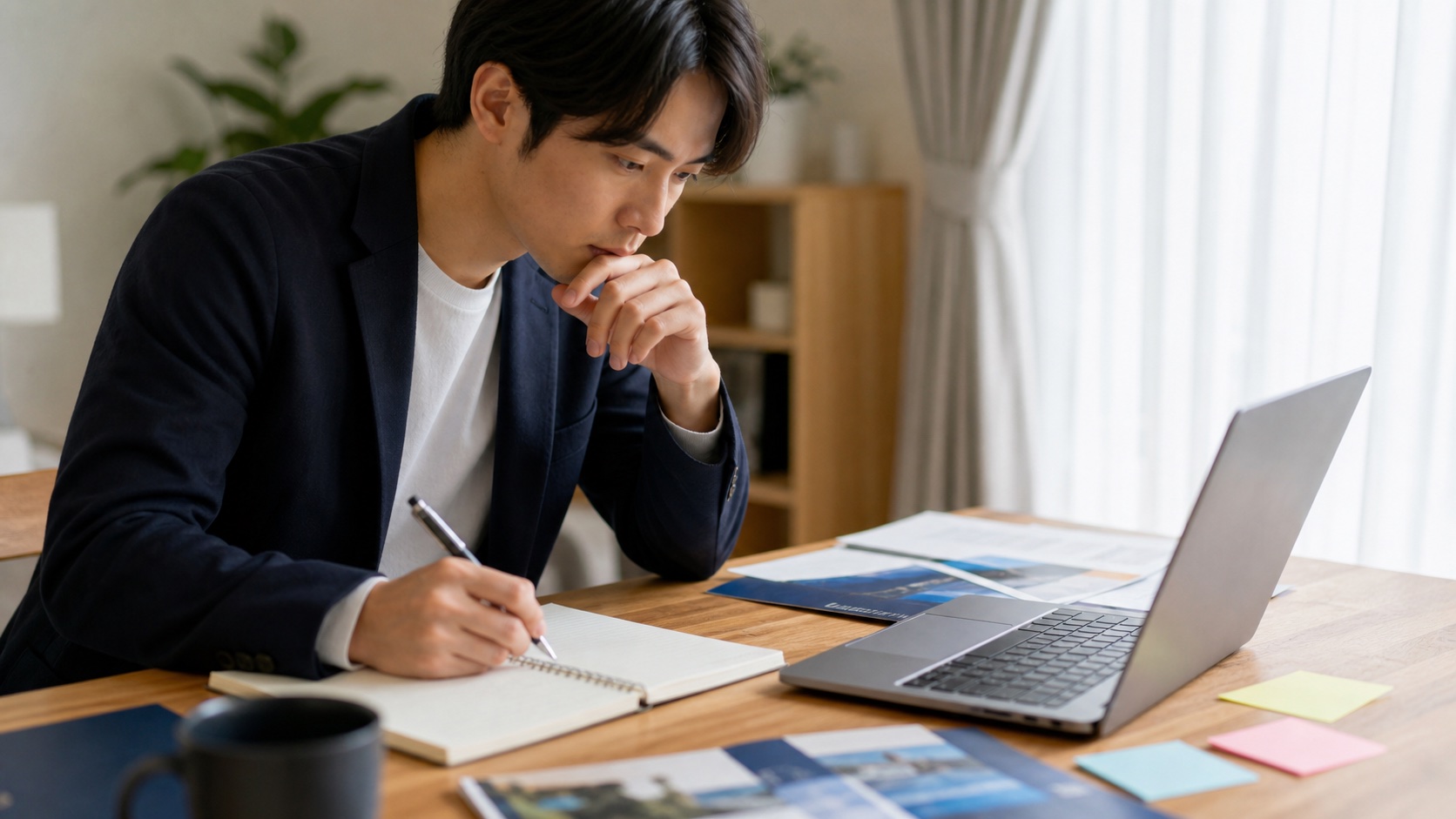 大学職員として働く前にキャリアやスキルを整理する人の様子