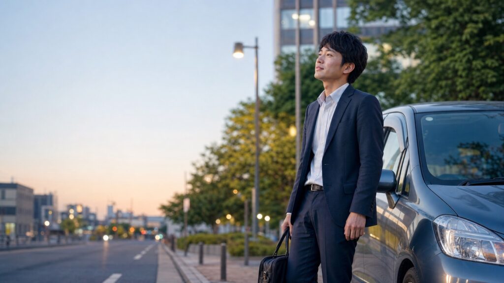 運転が向いてないと感じて仕事を見直す会社員