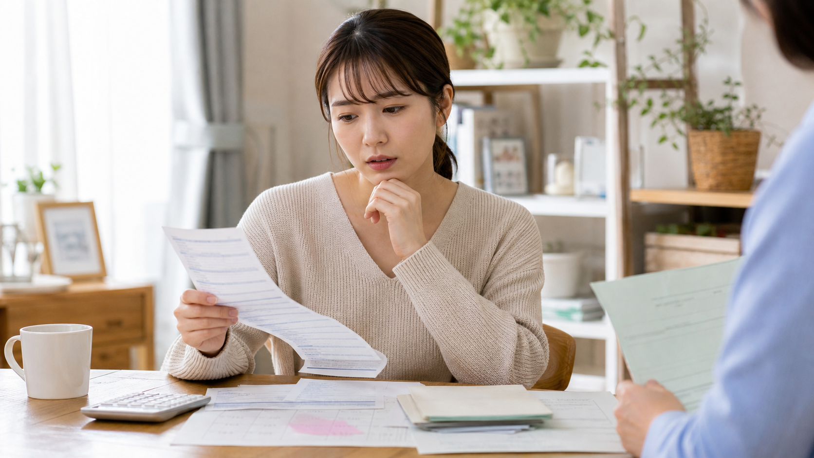 103万の壁を超えた時の会社連絡と扶養確認をする女性