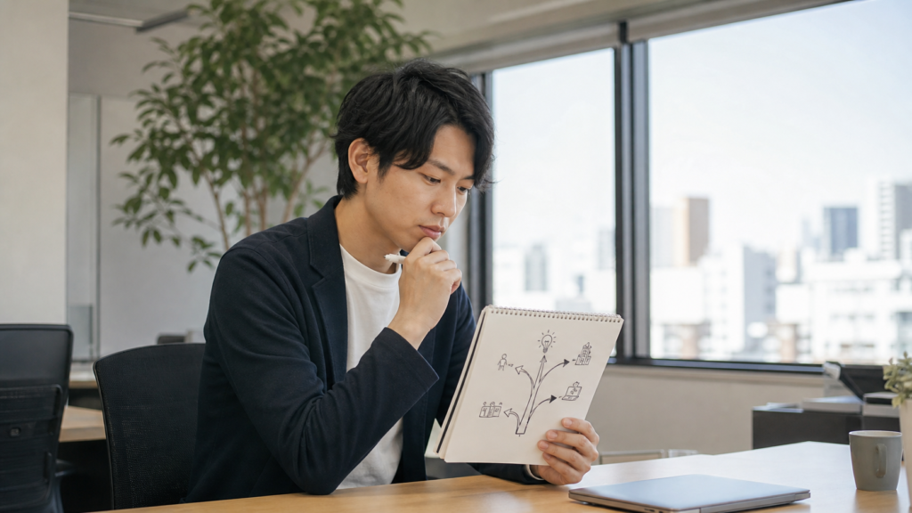 会社員に向いてないと悩む人が働き方を見直すイメージ