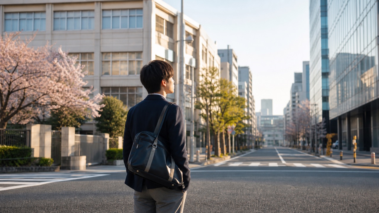 高校卒業後に就職するか進学するかを考える高校生