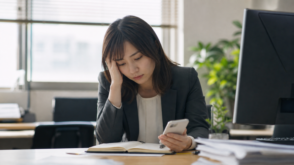 毎日怒られる職場で限界を感じる人が静かに状況を整理している場面