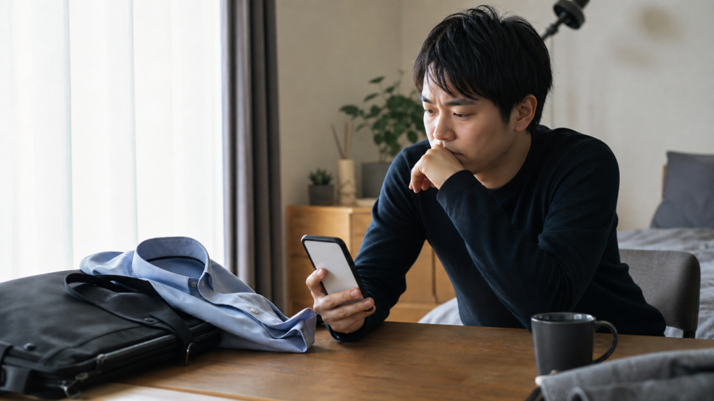 最強の仮病を探す朝に安全な休み方を考える会社員