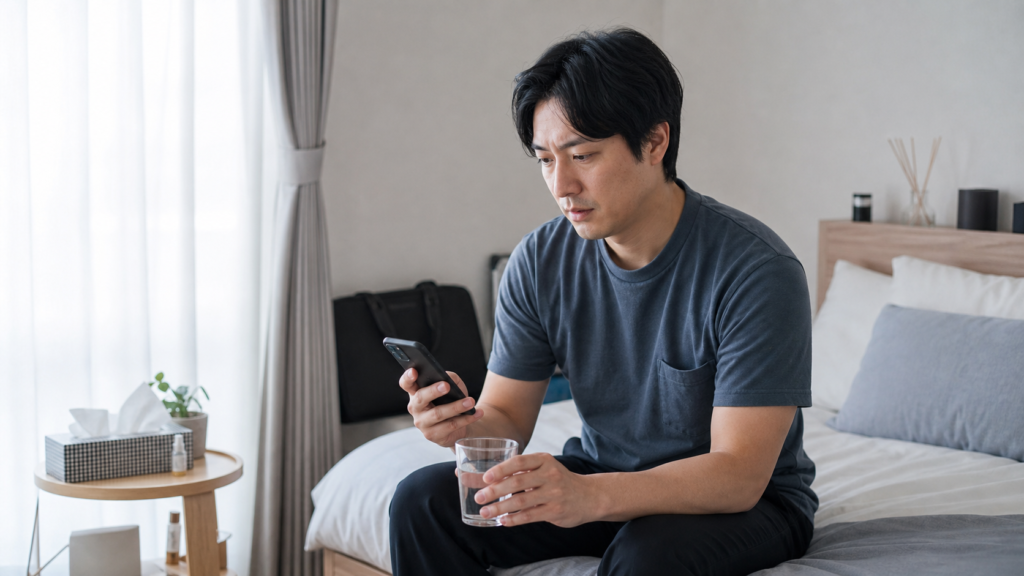 最強の仮病を探す朝に安全な休み方を考える会社員