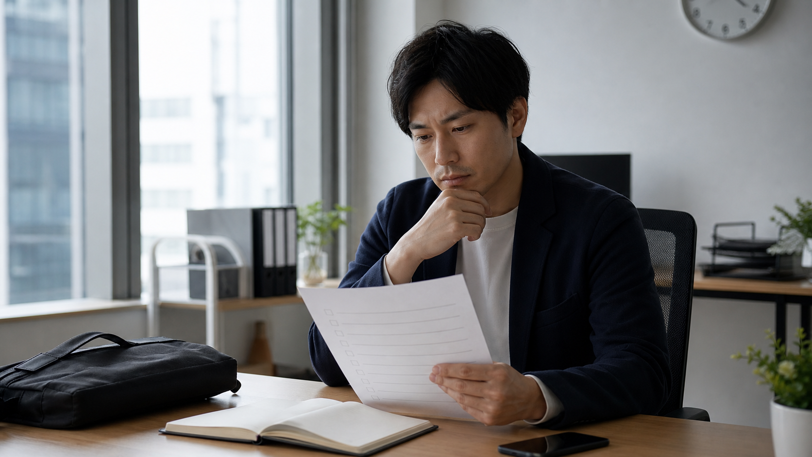 やばい会社の特徴をチェックする会社員