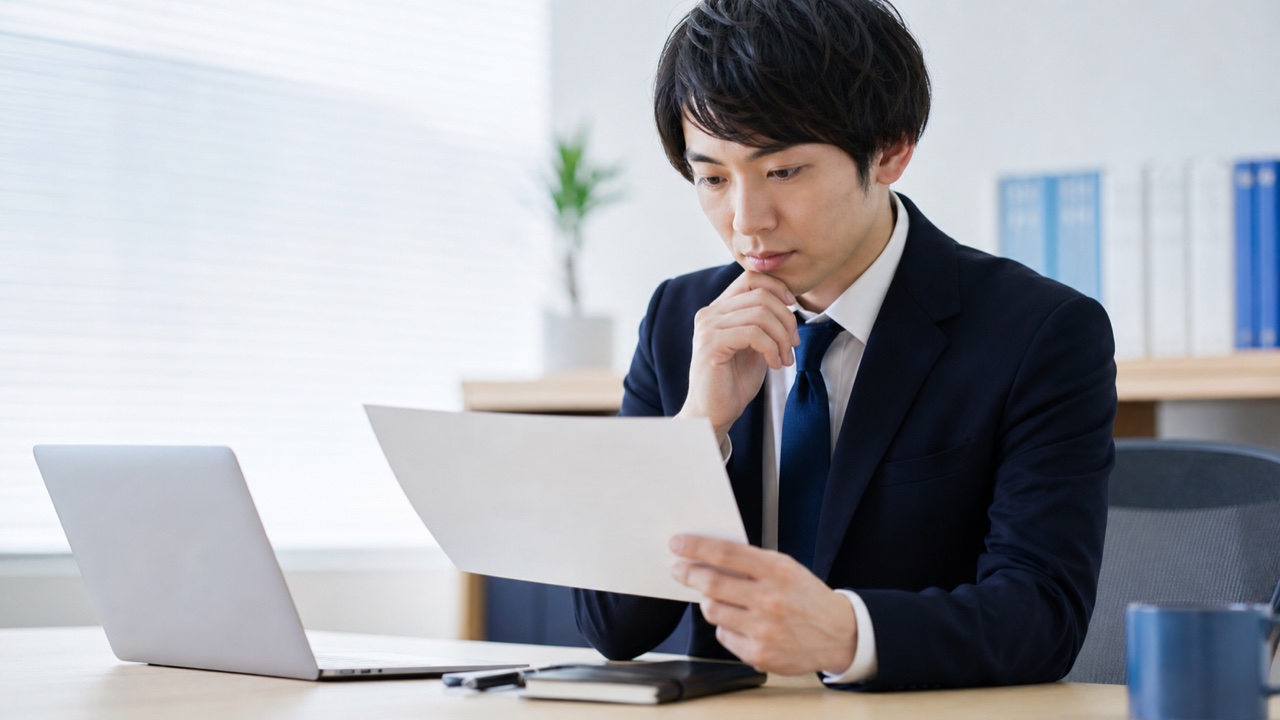 「働かせていただく」の言い換えを確認する会社員