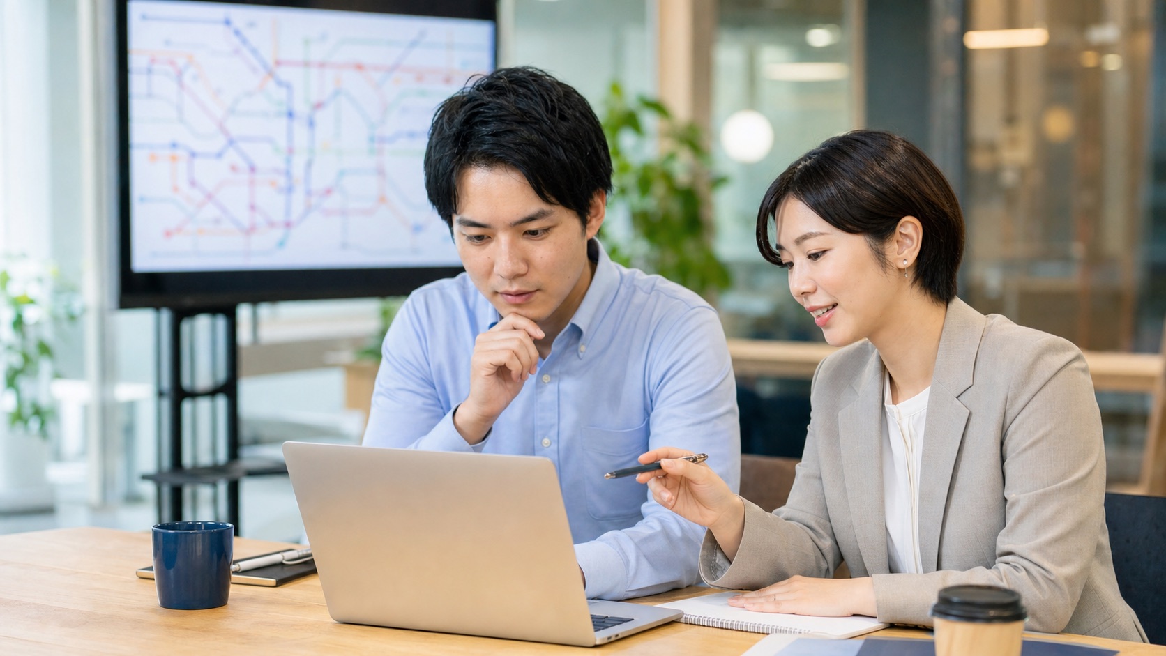 運転しない仕事への転職を相談する若手会社員