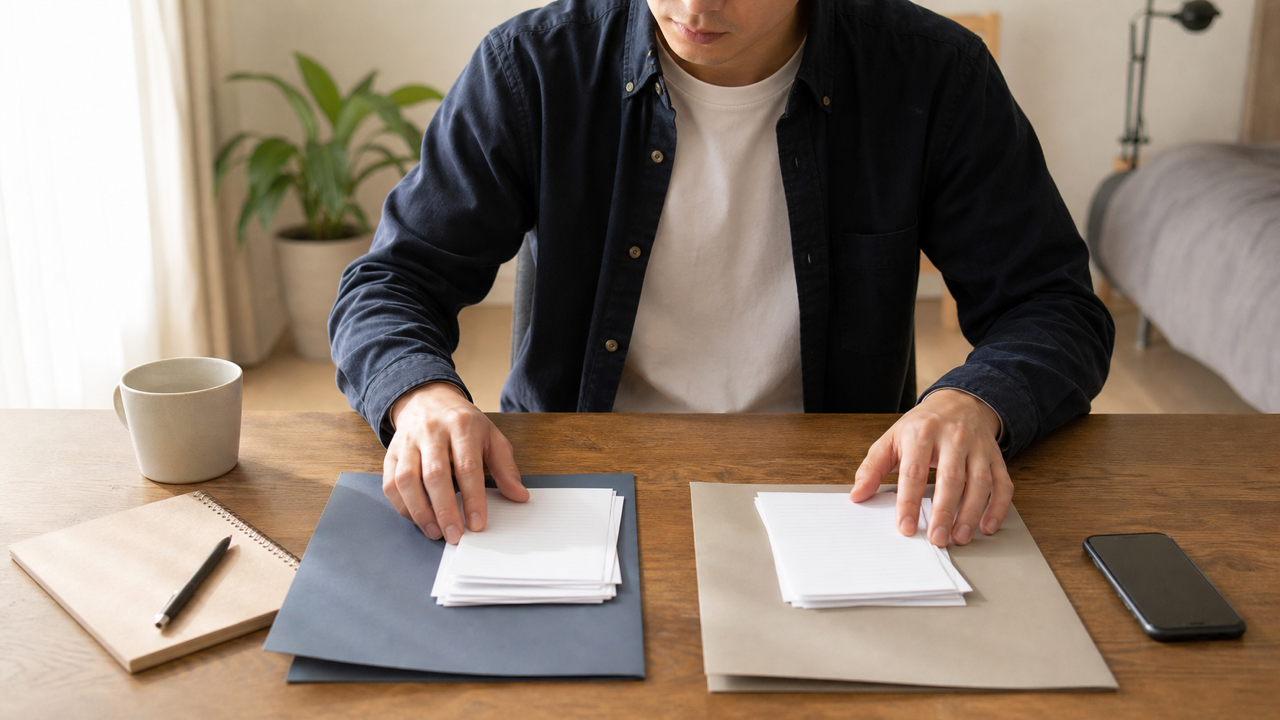半年で仕事を辞める判断材料をノートで整理する手元