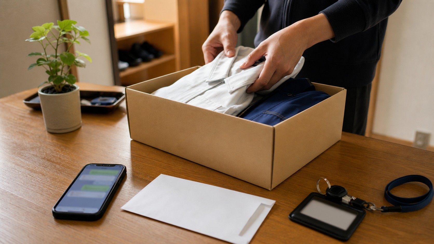 退職代行を安全に使うため会社貸与物を整理する手元