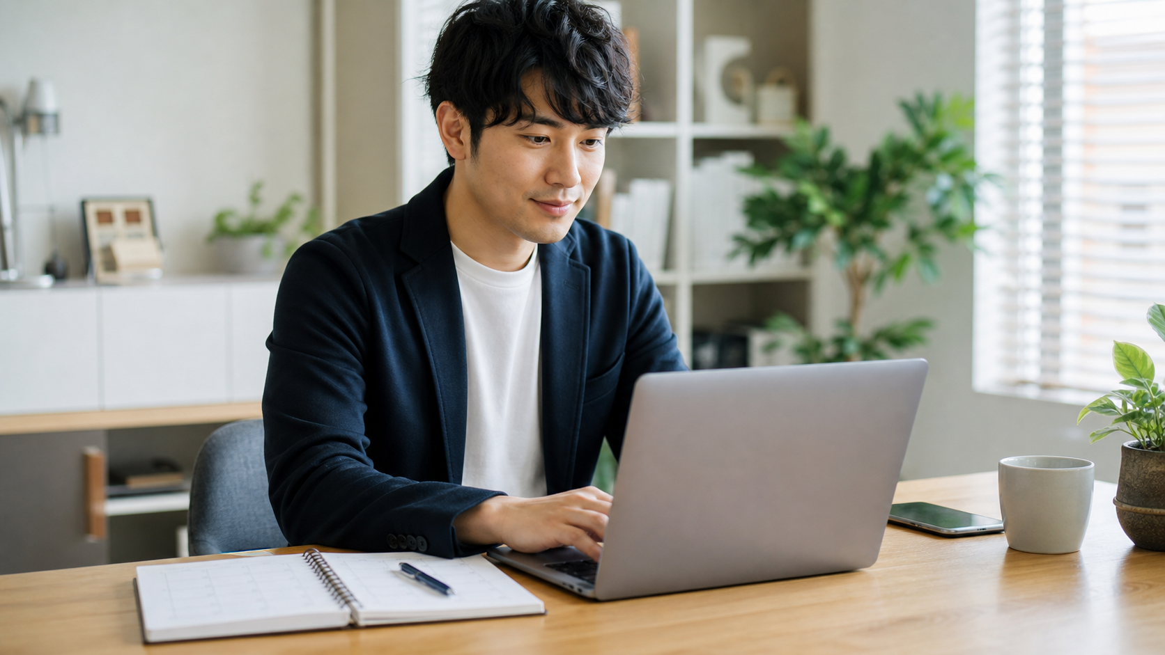 内定辞退を電話ではなくメールで伝える準備をする様子