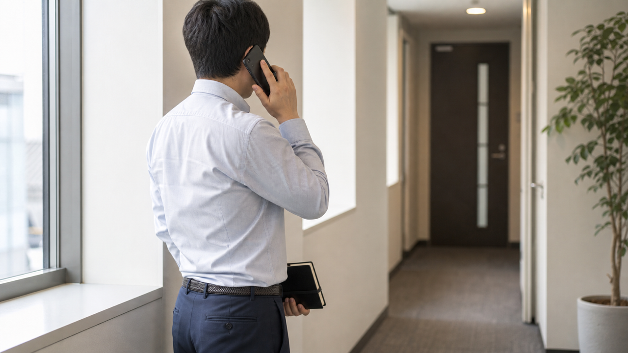 在職中に採用担当へ折り返し電話をする会社員