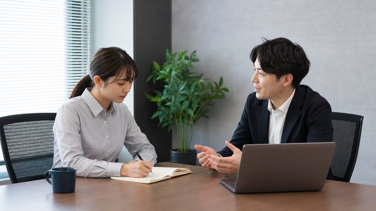 仕事を教えてくれない悩みを相談して次の行動を決める会社員