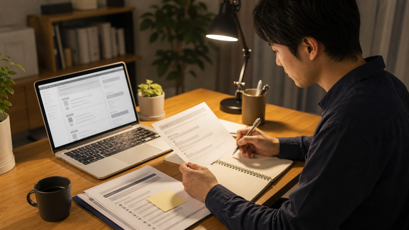 社畜経験を職務経歴書の強みに言い換える転職準備の様子