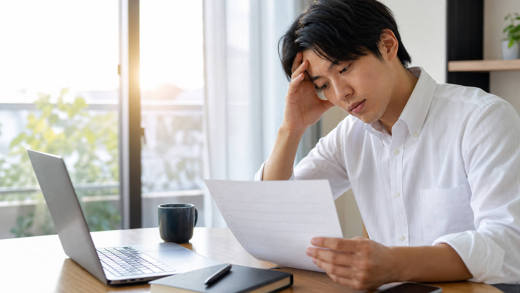 合わない仕事は辞めるべきか悩む会社員と退職準備の書類
