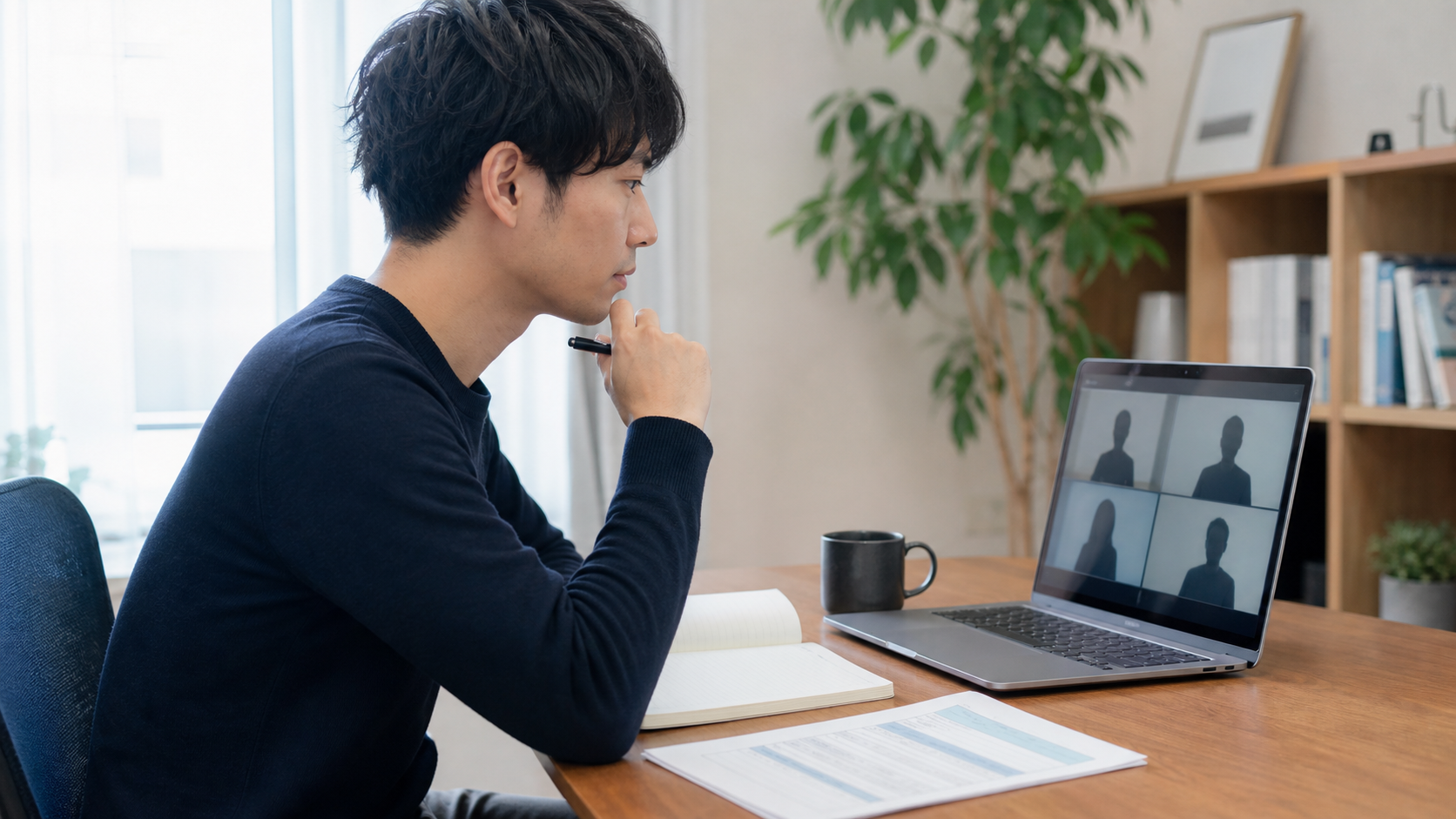 固定残業代について面接で質問する準備をする会社員