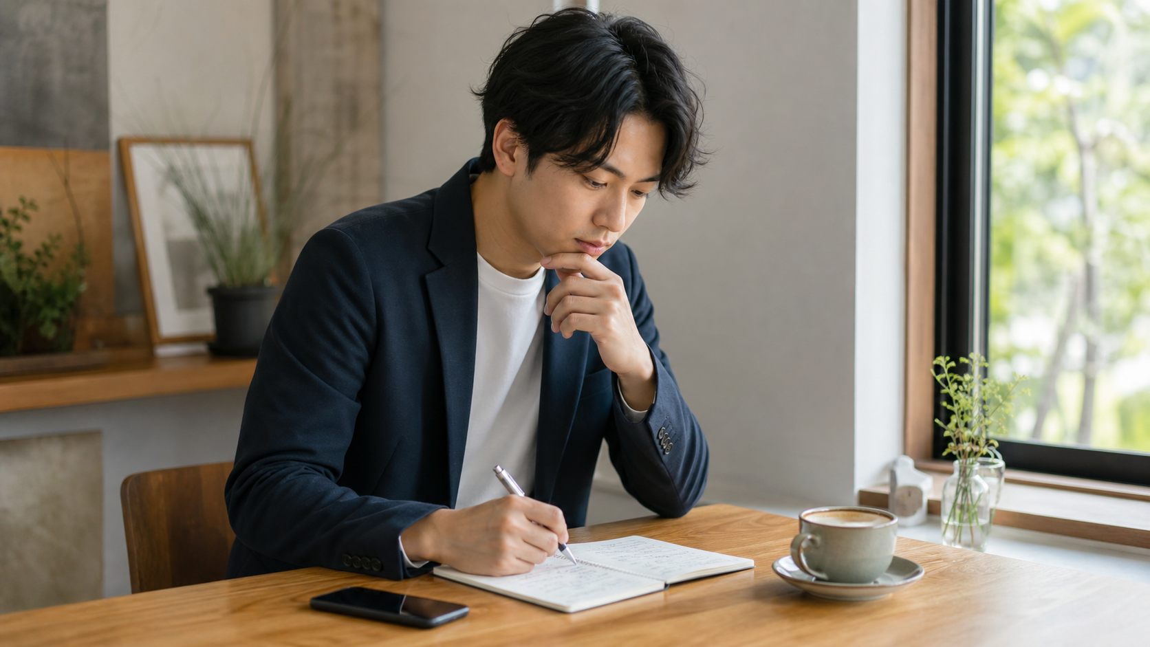 退職後に家族へ説明する内容を落ち着いて整理する様子