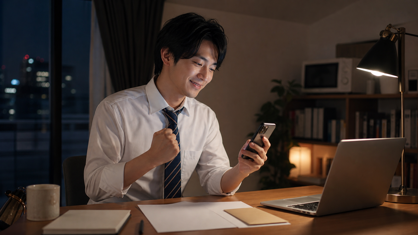退職代行という選択肢をスマホで確認して安心する会社員