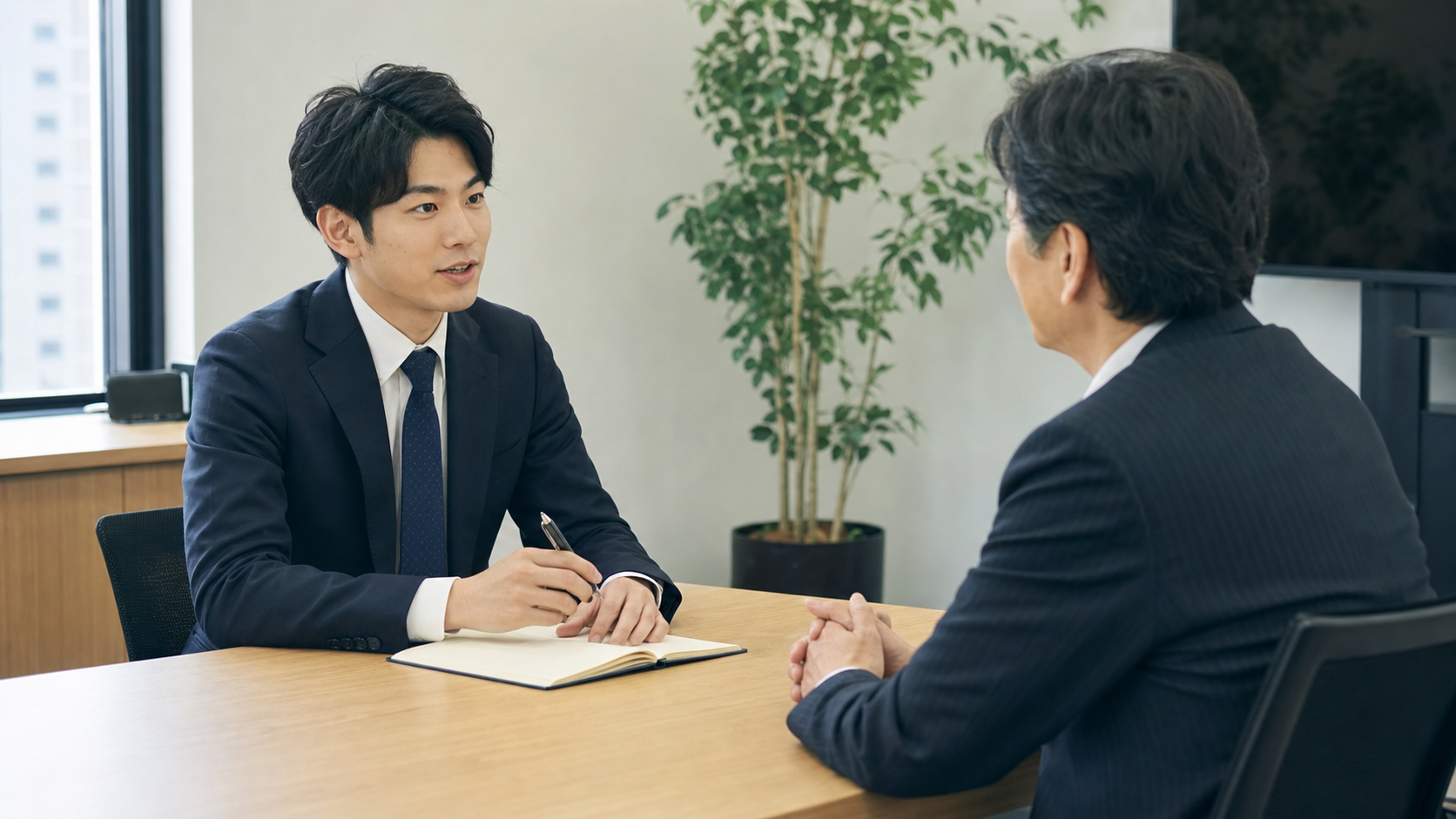 退職を上司へ落ち着いて切り出す面談の様子