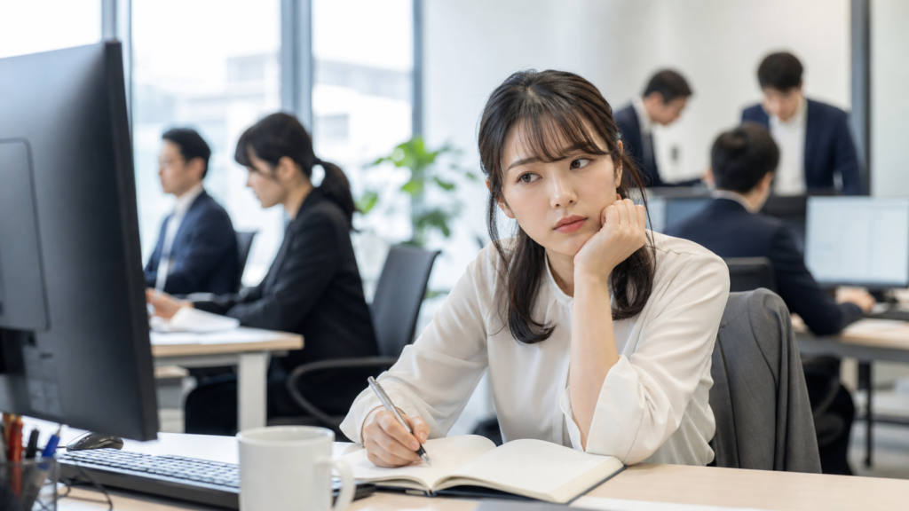 仕事を教えてもらえない職場で不安を抱える会社員