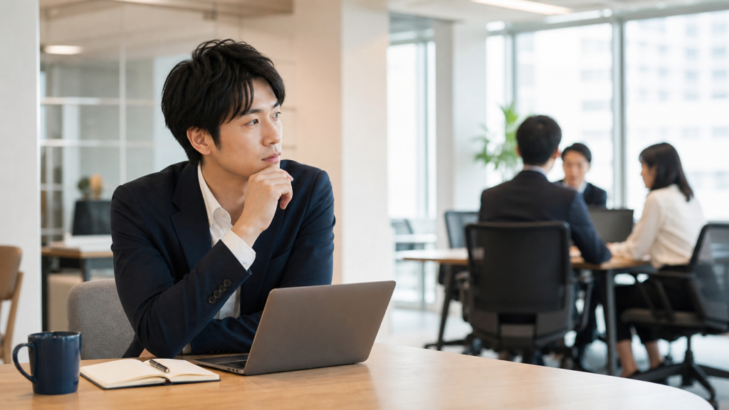 職場で孤立して退職判断を考える会社員