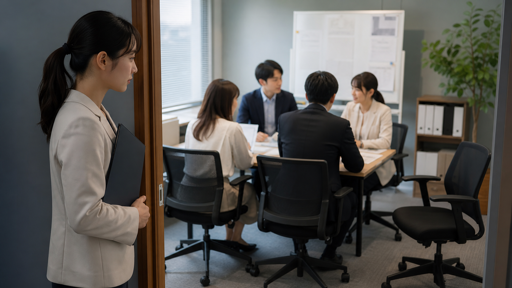 職場で孤立して辞めるべき危険サインを考える場面