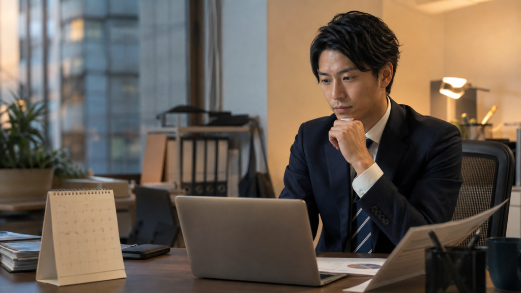 在職中に転職活動のタイミングを考える会社員