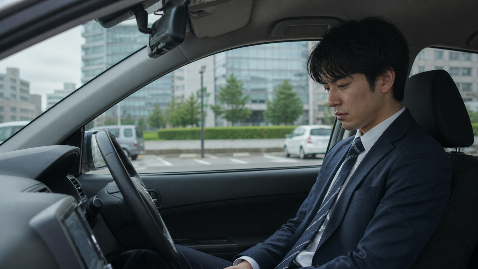 営業車での運転不安に悩む会社員