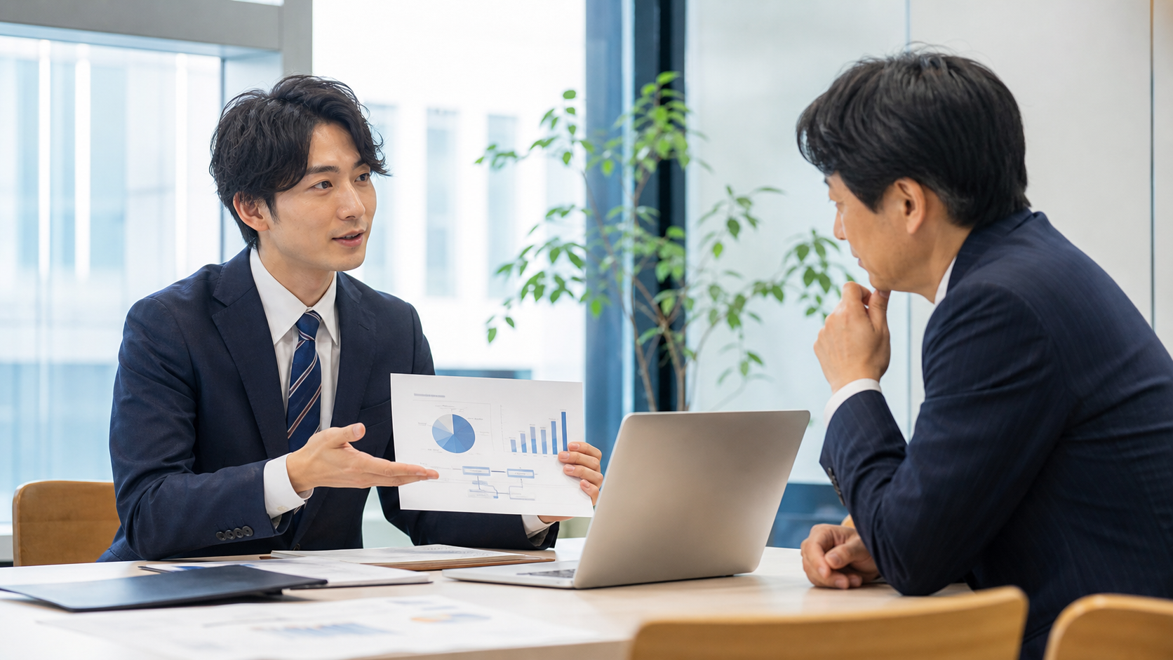 上司へ反抗ではなく事実と代替案を示して意見を伝える社員