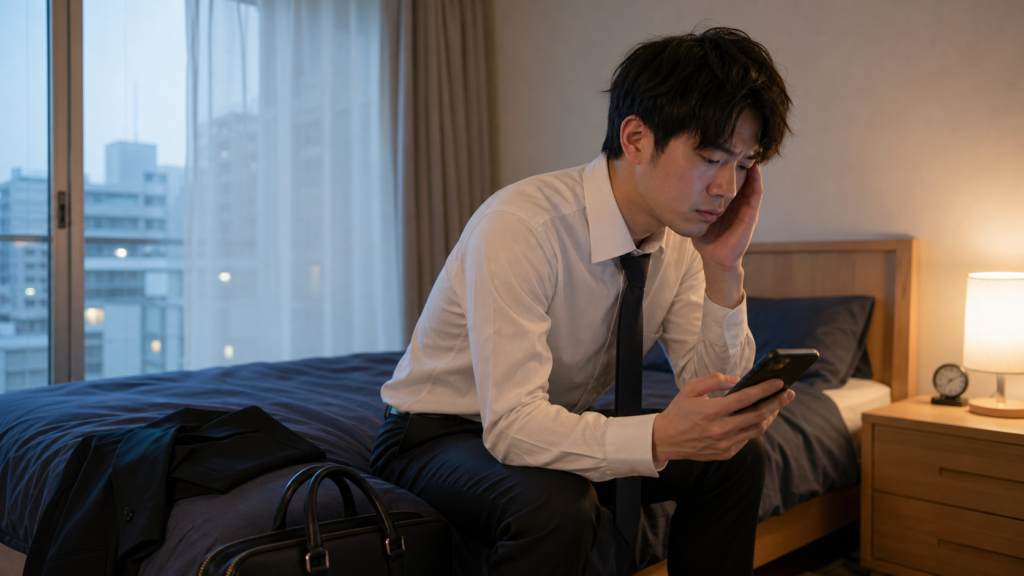 最強の仮病を考えるほど疲れた朝に欠勤連絡を迷う会社員