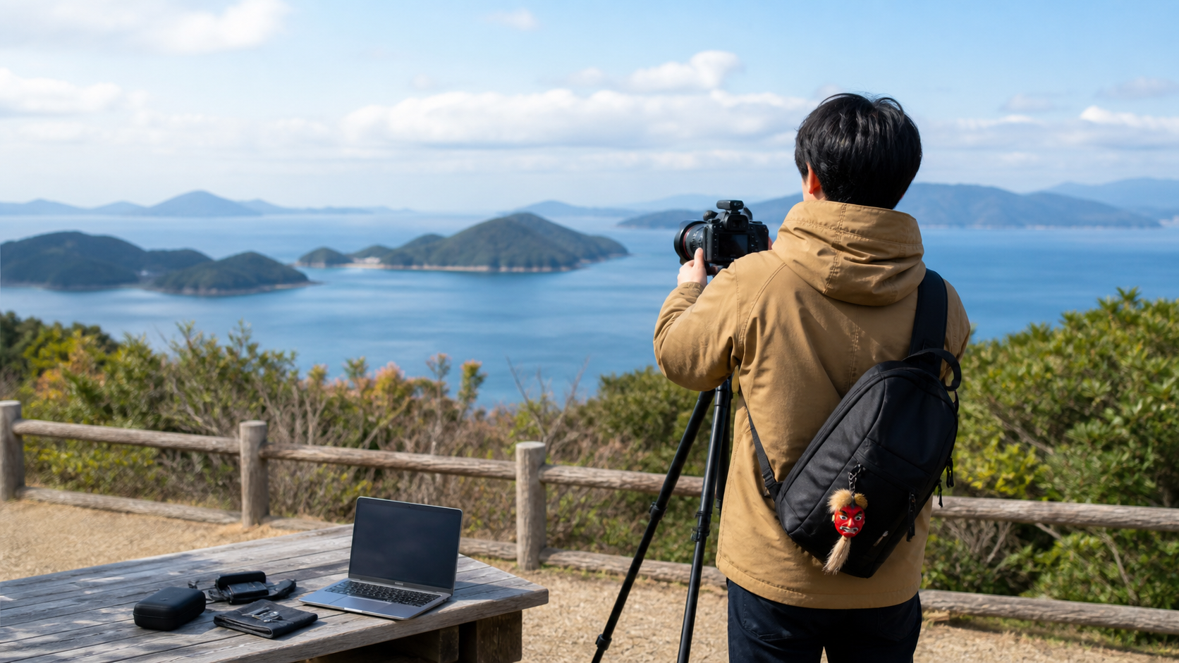 淡路島で撮影と動画編集を行う社畜天狗の活動イメージ