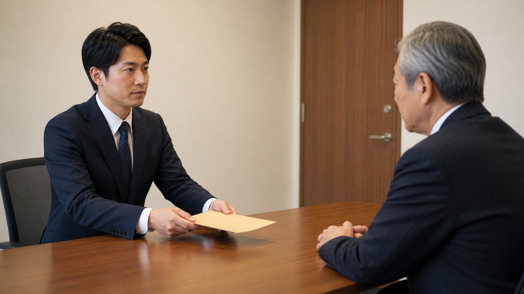 ワンマン社長に落ち着いて退職意思を伝える会社員