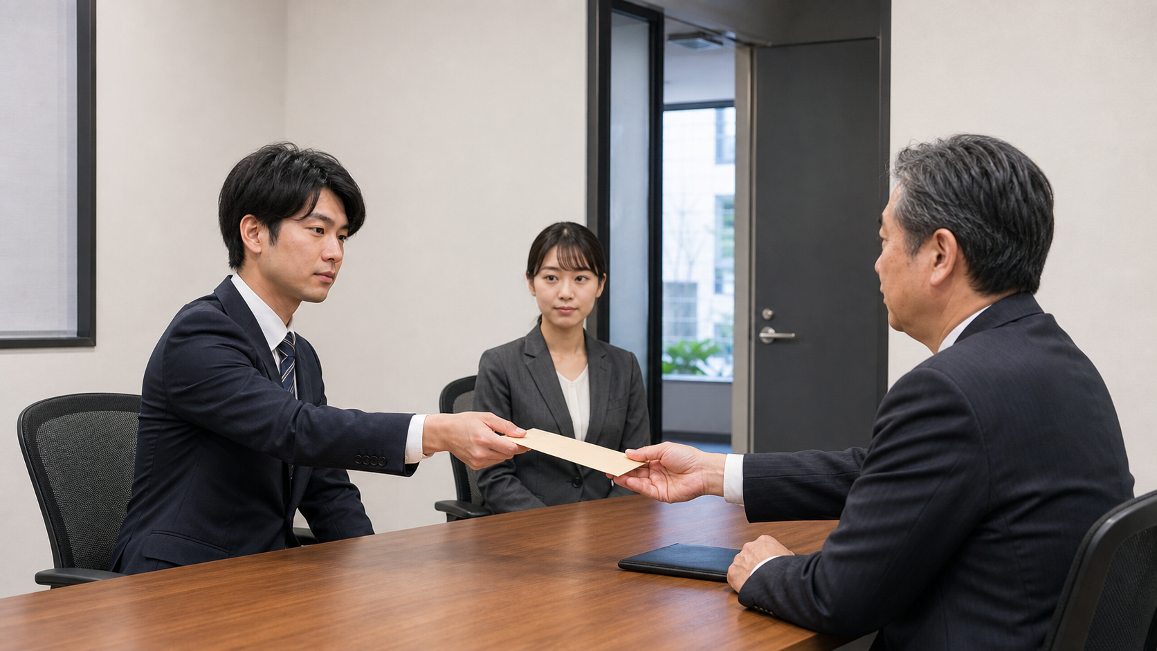 ワンマン社長へ同席者のいる場で退職意思を落ち着いて伝える会社員