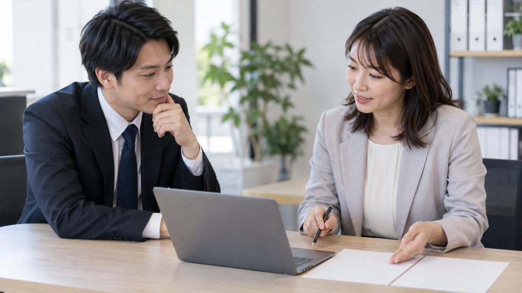給与明細の交付方法を経理担当へ確認する場面