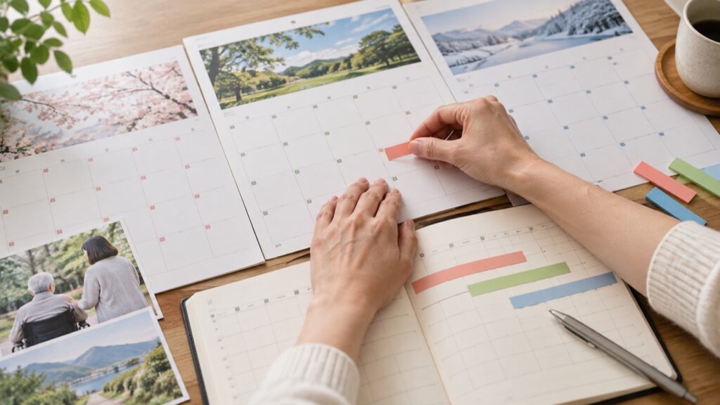 介護の勤務調整を始める時期と期間を整理する手元
