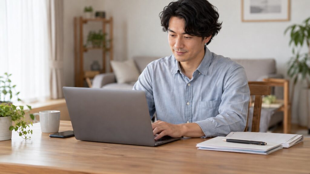 会社へ確認の連絡を作成する労働者