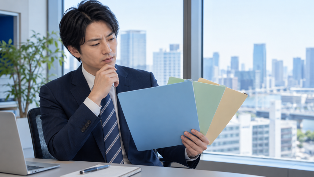 会社との紛争を整理して相談先を考える会社員
