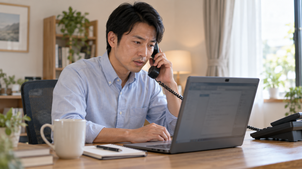 画面の記録とカメラ利用の条件を確認する在宅勤務者
