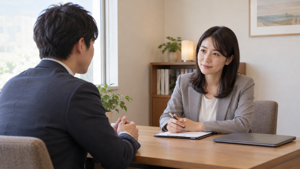 会社PCの監視に関する困りごとを個別に相談する様子