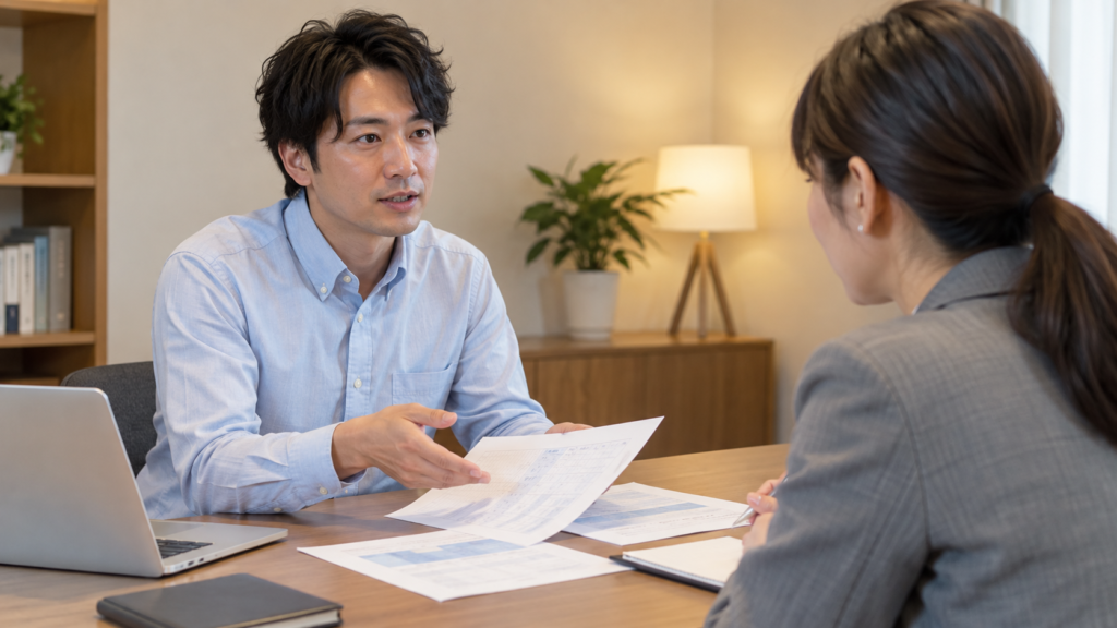 勤務と休暇の記録を整理して相談する人