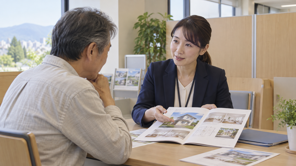 住まいの相談窓口で状況を相談する人