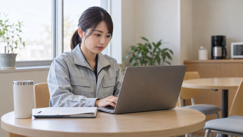 制服費用について確認の連絡をする従業員