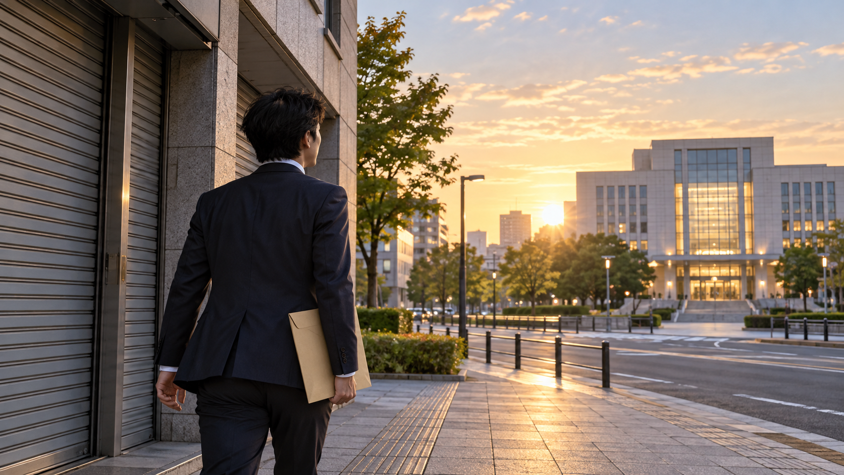 倒産後の未払い賃金について資料を手に相談先を確認する労働者